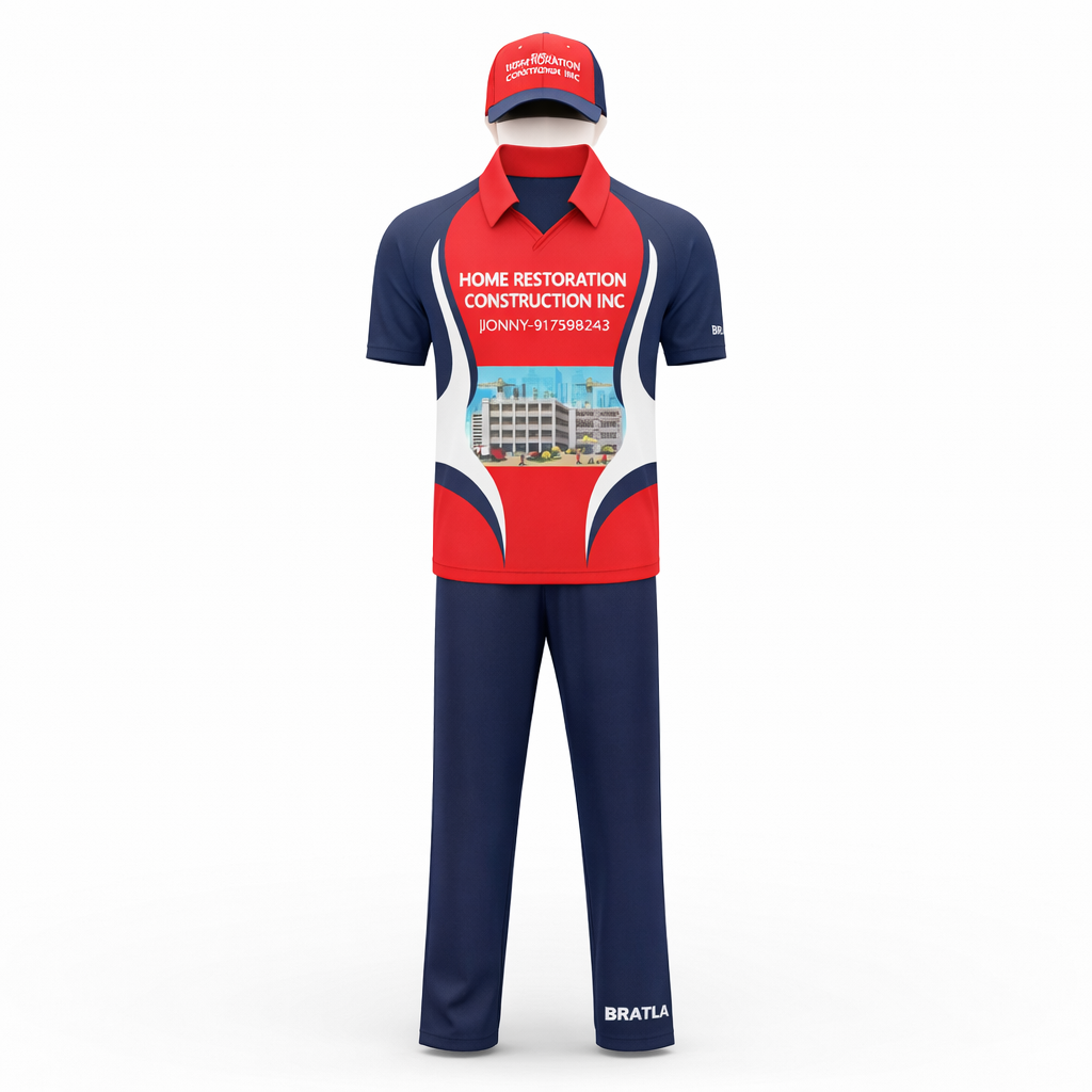 Sublimation Sports Uniform Blue Red Jersey Trouser Customized