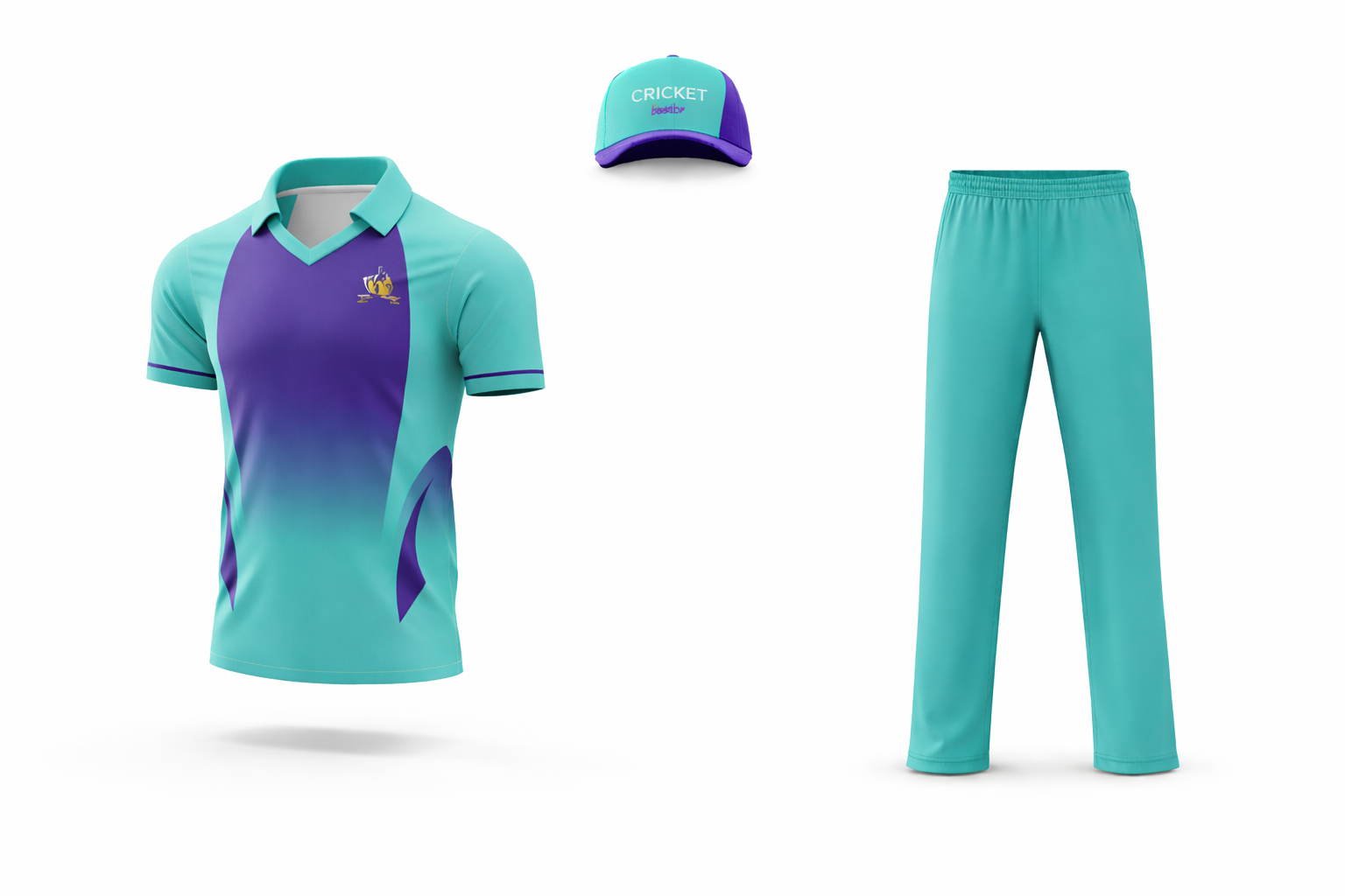 Sports Jersey Trouser Kit Blue & Light Blue Simple Clean Design 2 Piece Set