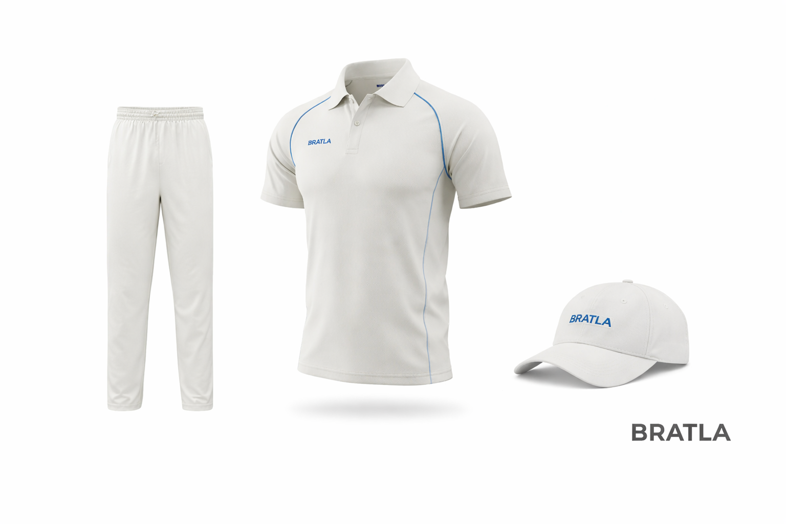 Cricket Uniform White Kit Jerseys Customized with Name Number & Logo 2 Piece Set