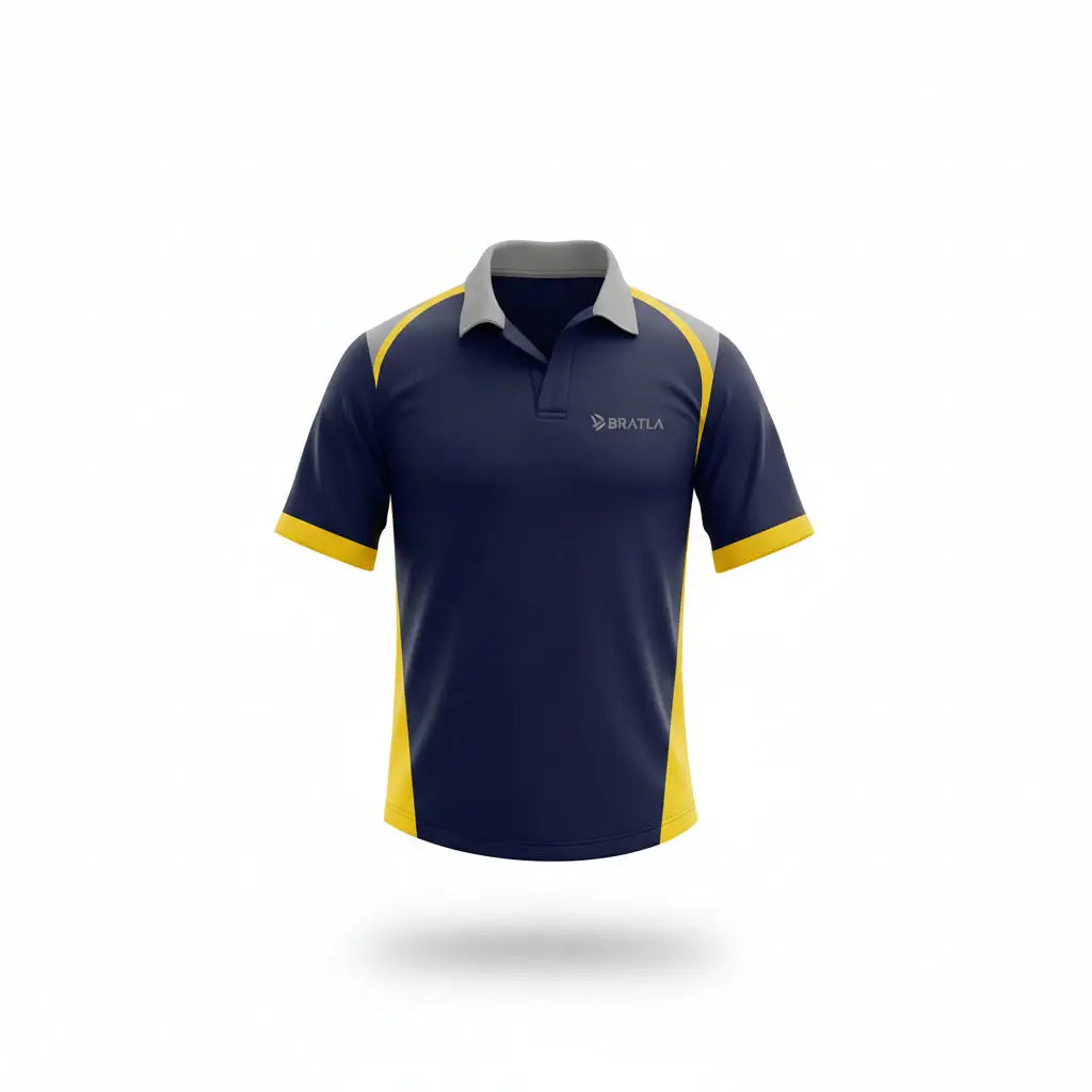Blue And Yellow Cricket Shirt Trouser And Cap 3 Piece Set - TeamWear