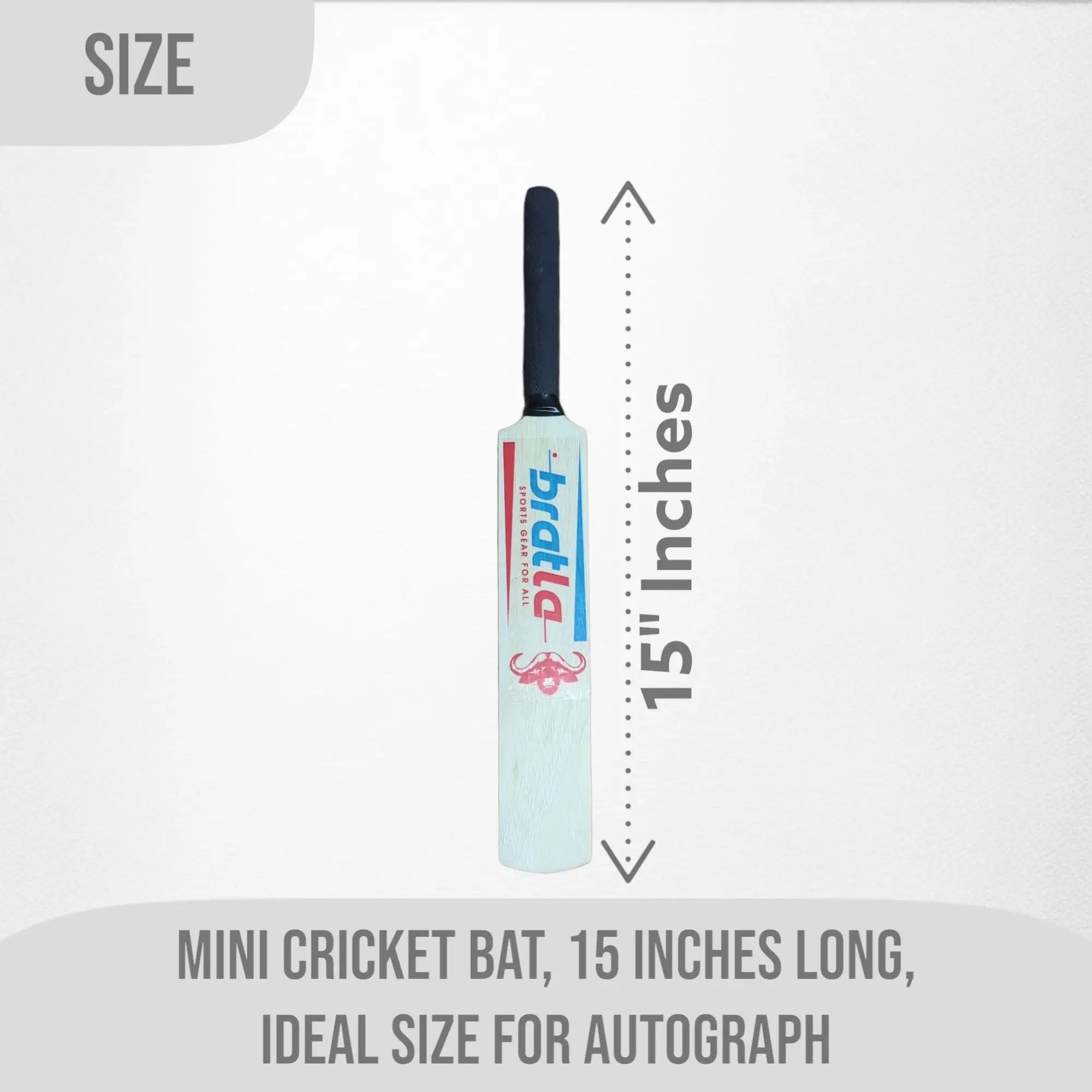 Bratla Autograph Signature Mini Cricket Bat (15 Inches) - Miniature Bat