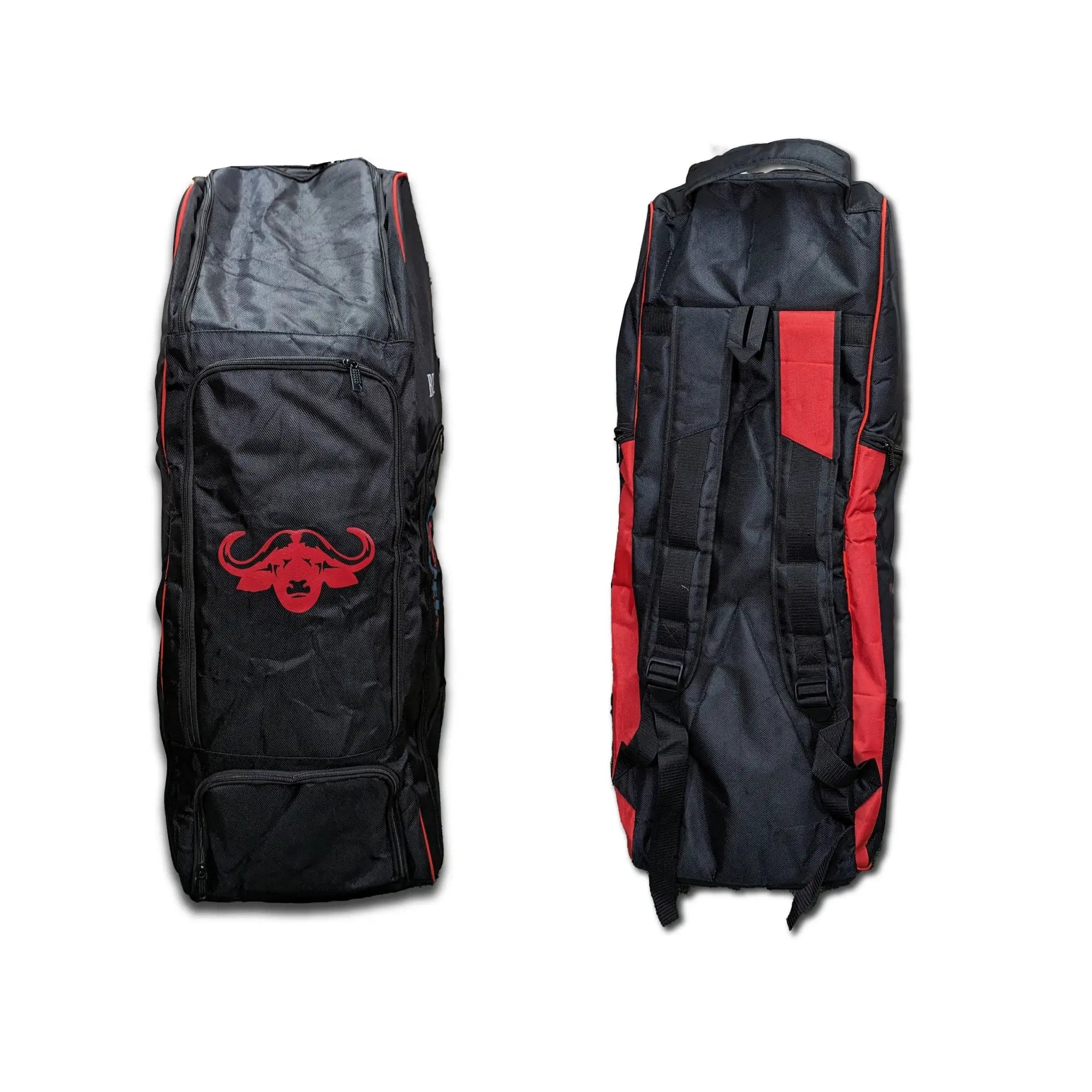 Bratla Beast Cricket Kit Bag Duffle for Full Size Kit with 6 Pockets Black Red