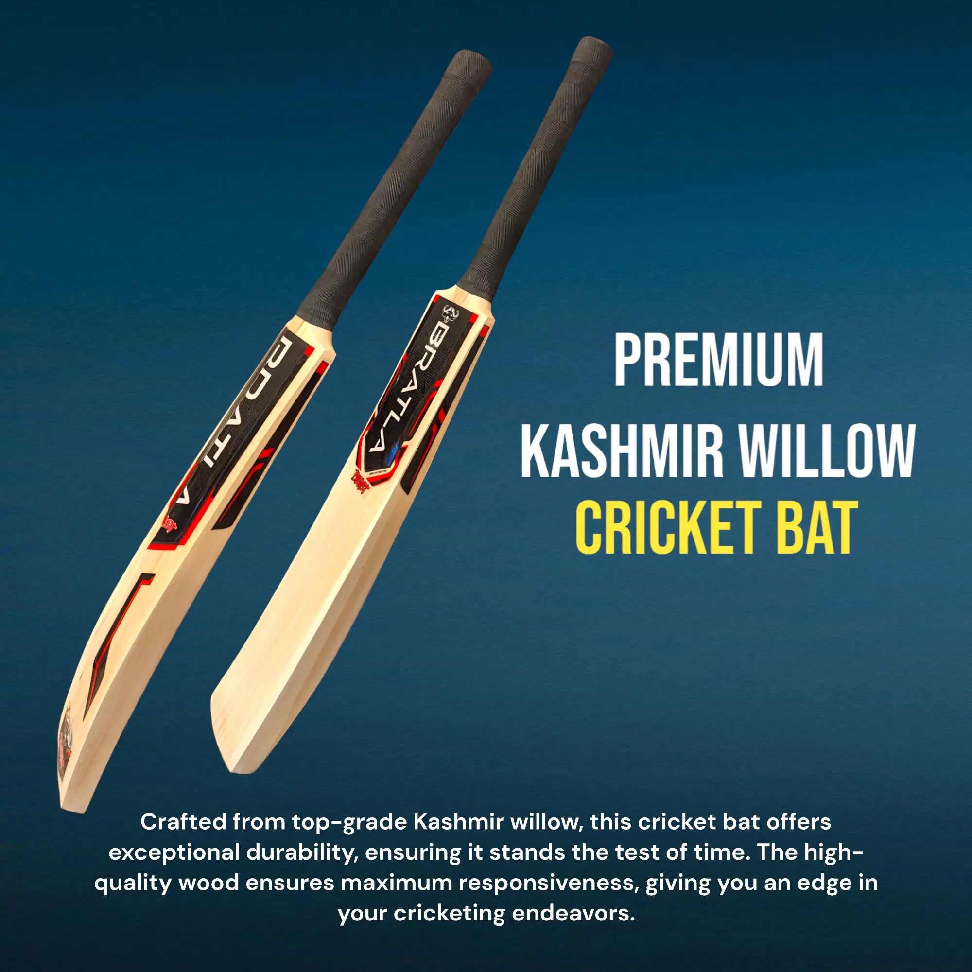 Bratla Beast Kashmir Willow Cricket Bat Adult - BATS - MENS KASHMIR WILLOW