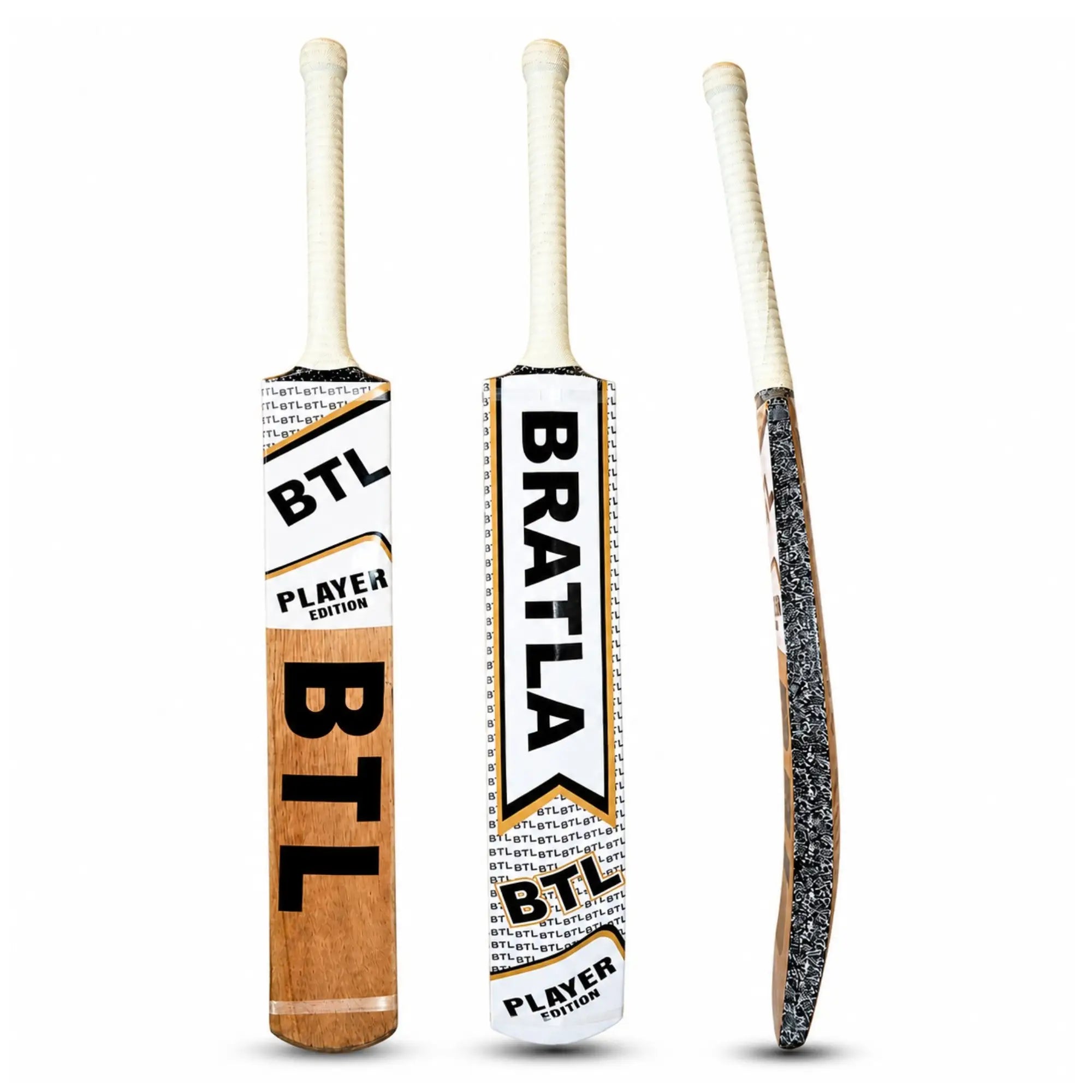 Bratla BTL Coco Player Edition Adult Cricket Bat for Tape Ball & Tennis Ball Cricket - Full Size Premium Coconut Wood Pro Performance