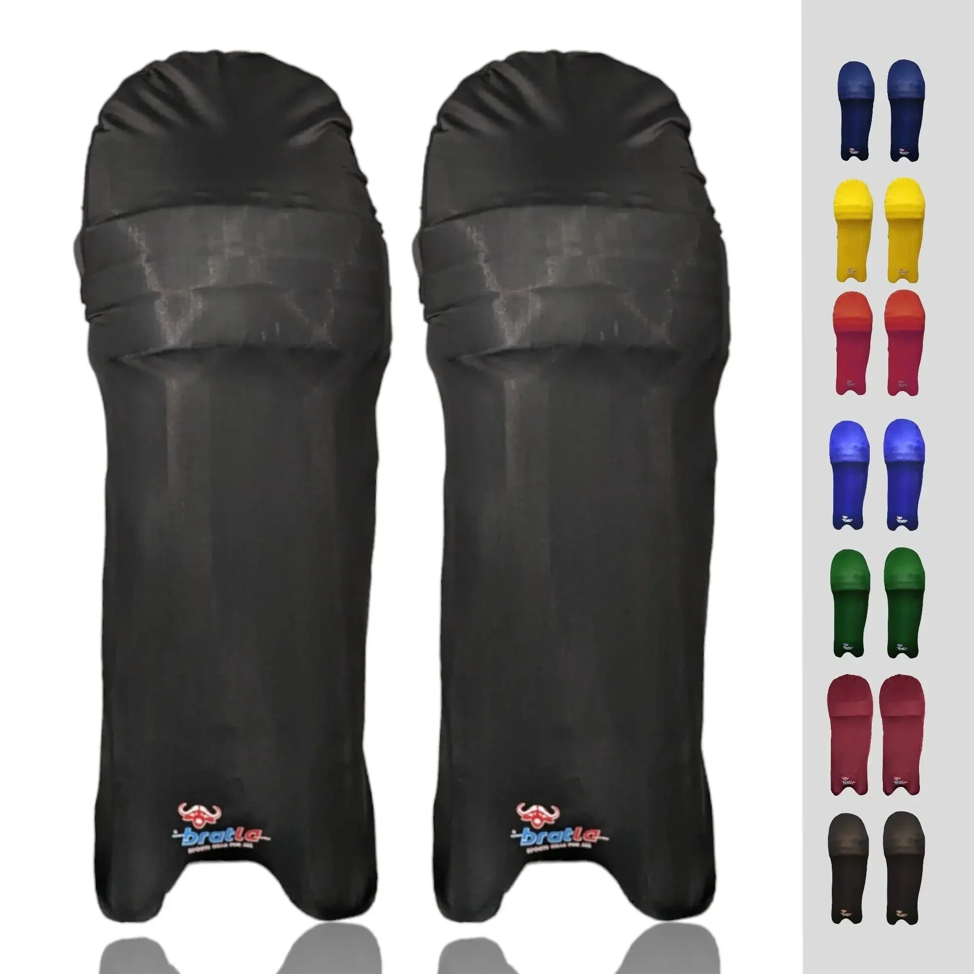 Bratla Cricket Batting Pad Covers Fit Neatly Easily Put On - Black - PADS - BATTING COVER