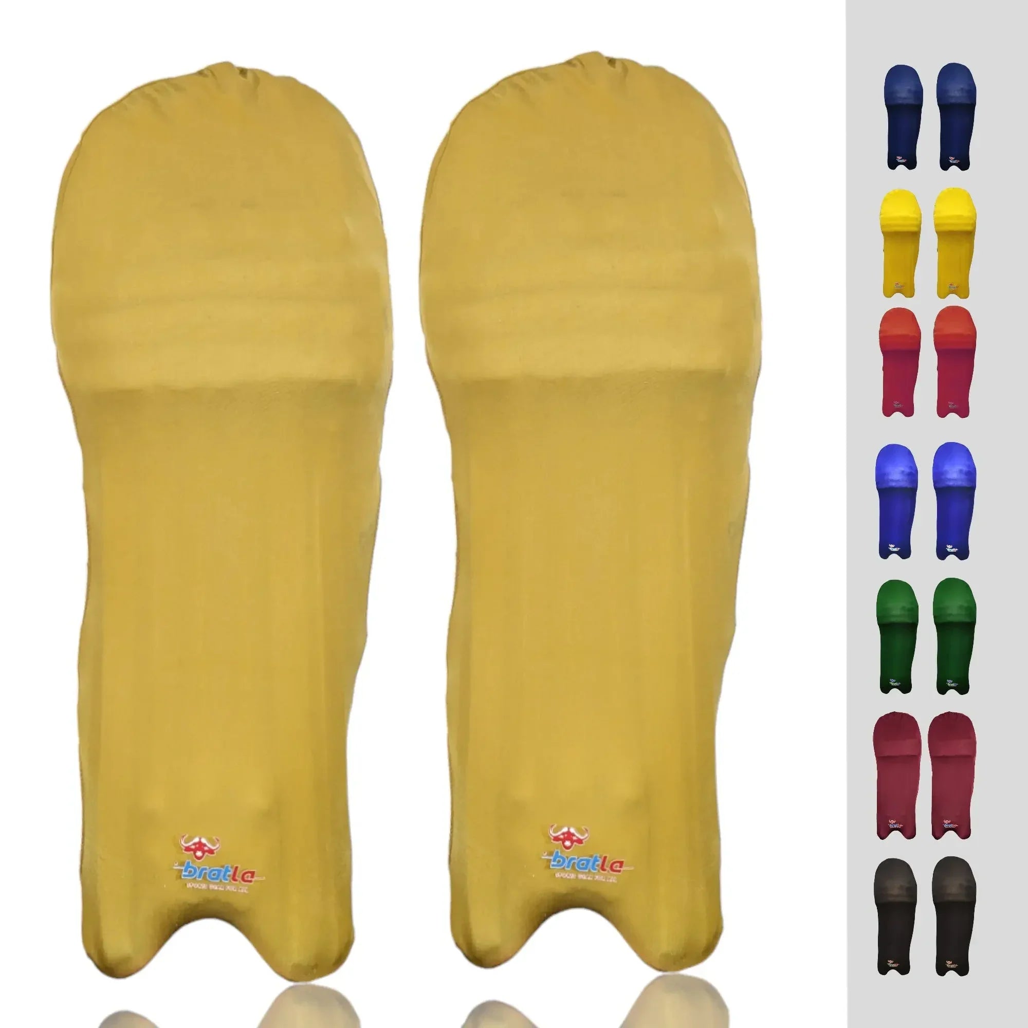 Bratla Cricket Batting Pad Covers Fit Neatly Easily Put On - Gold - PADS - BATTING COVER