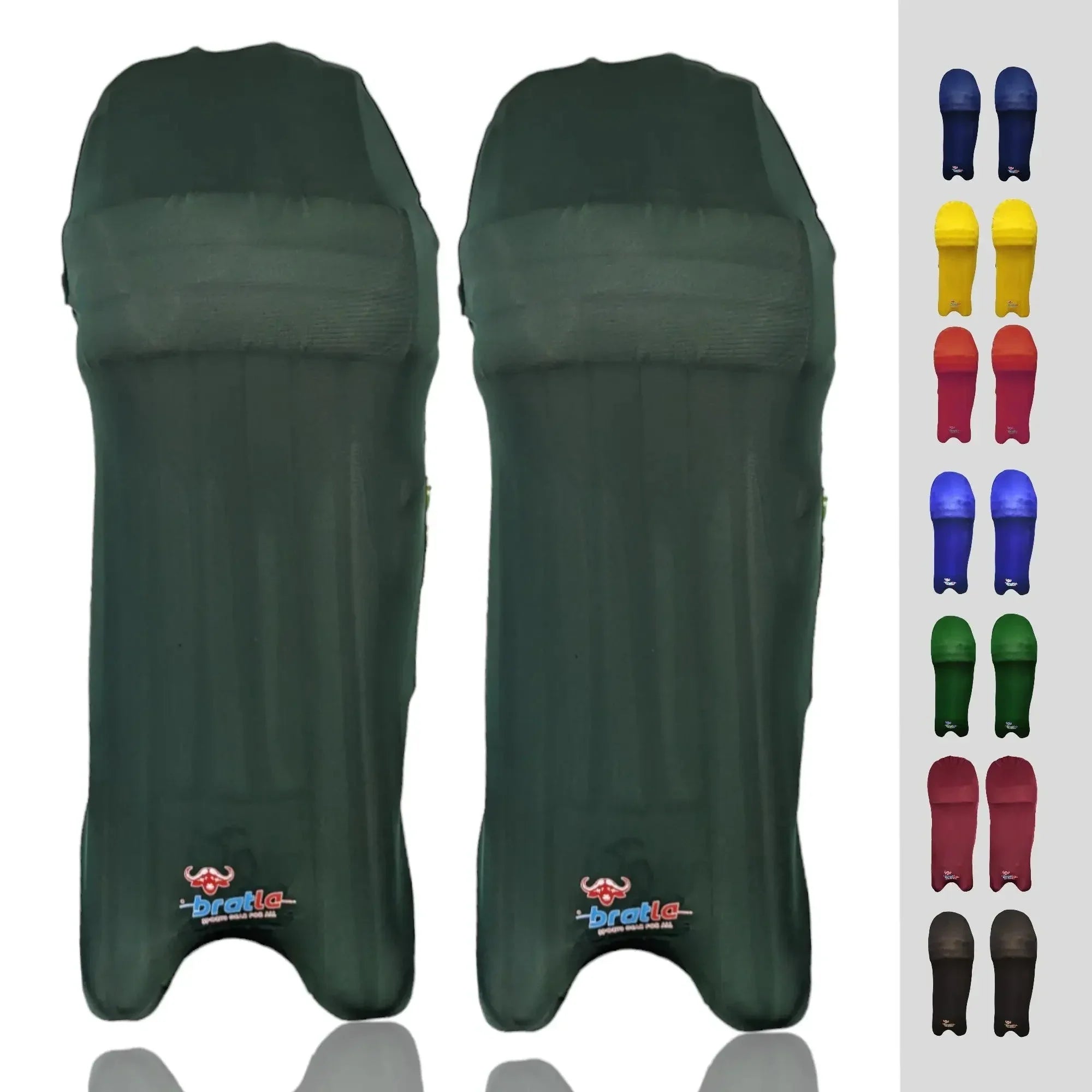 Bratla Cricket Batting Pad Covers Fit Neatly Easily Put On - Green - PADS - BATTING COVER