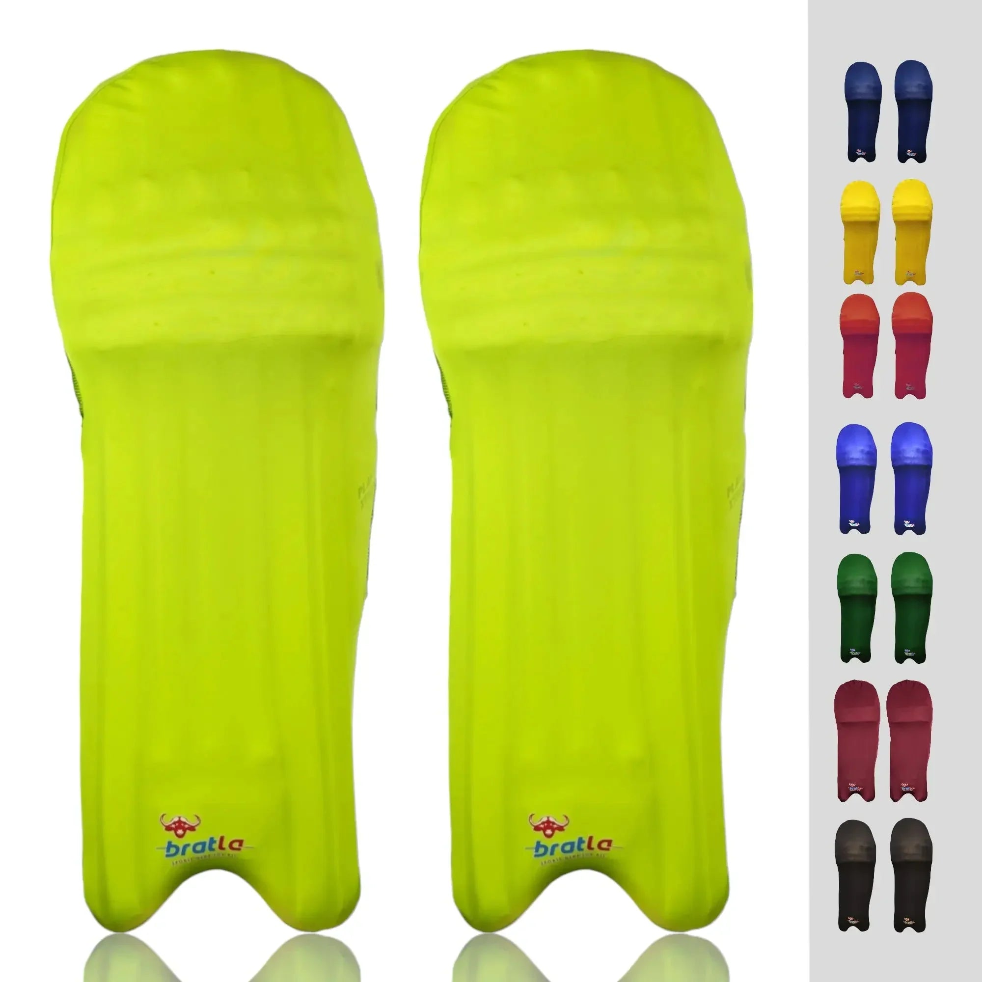 Bratla Cricket Batting Pad Covers Fit Neatly Easily Put On - Lime Green - PADS - BATTING COVER
