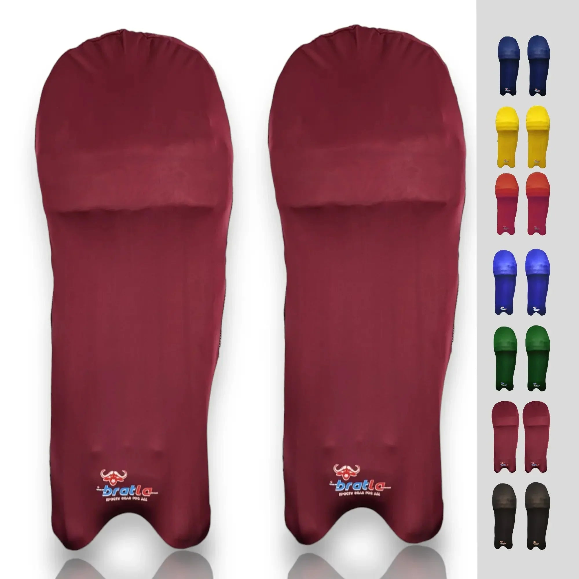 Bratla Cricket Batting Pad Covers Fit Neatly Easily Put On - Maroon - PADS - BATTING COVER