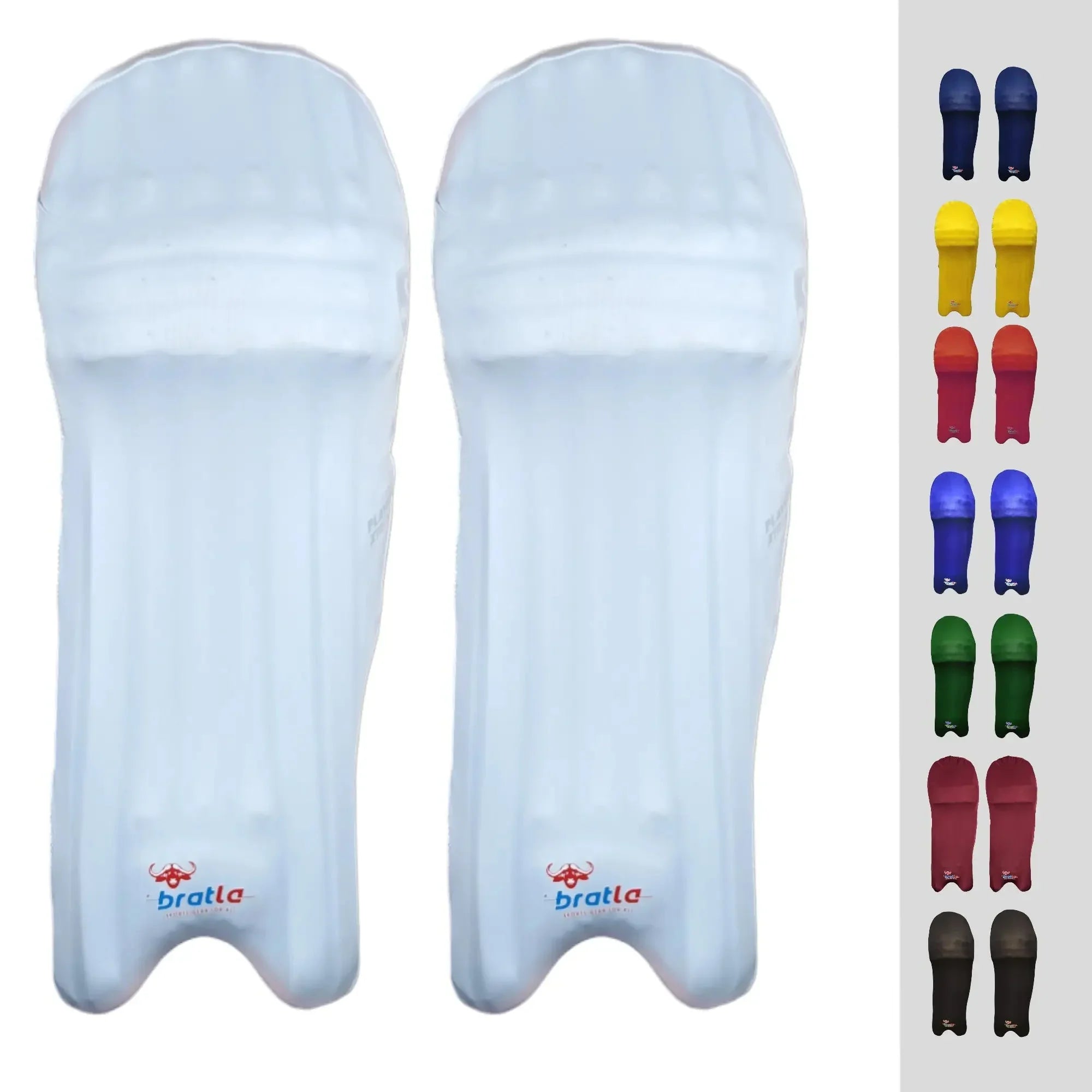 Bratla Cricket Batting Pad Covers Fit Neatly Easily Put On - White - PADS - BATTING COVER