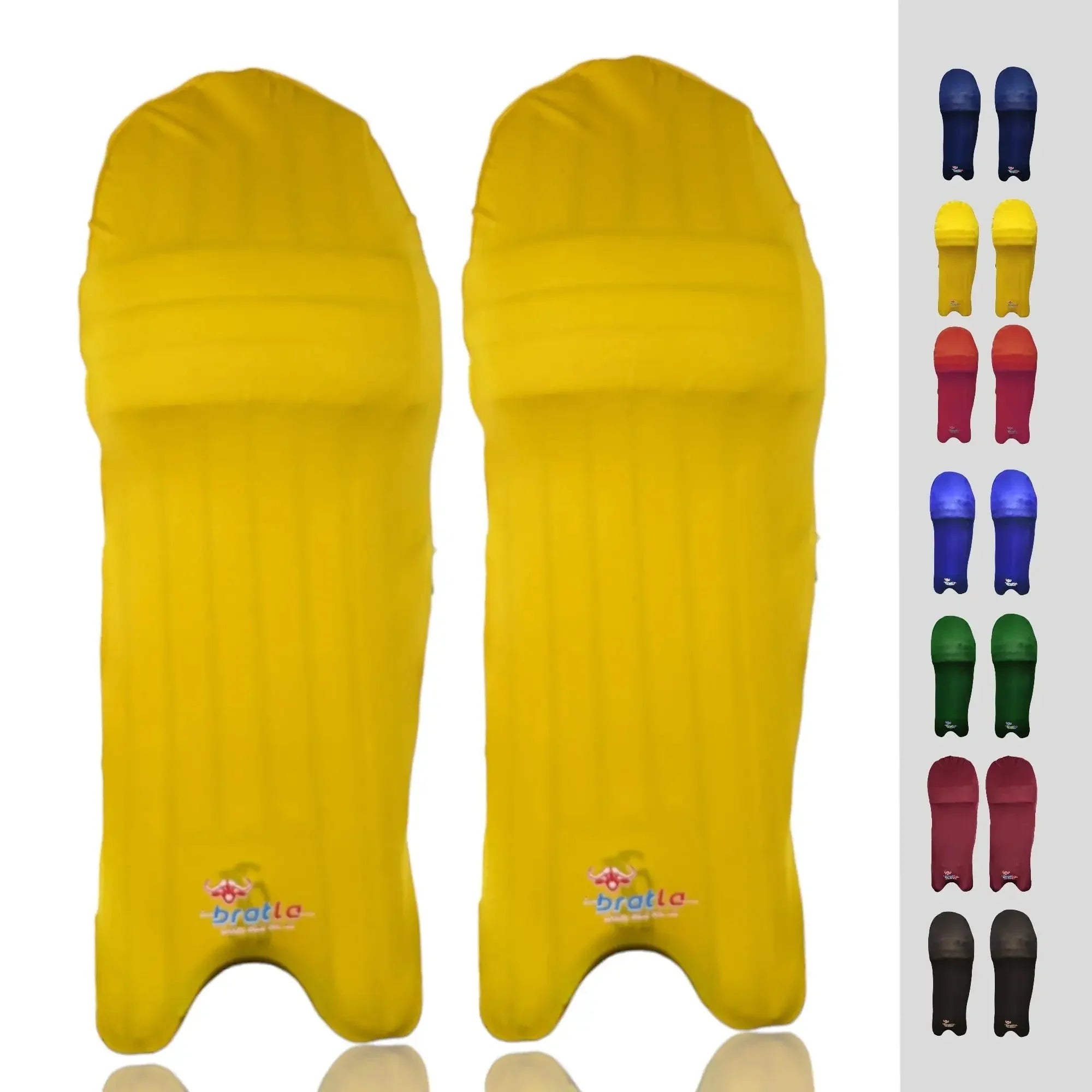 Bratla Cricket Batting Pad Covers Fit Neatly Easily Put On - Yellow - PADS - BATTING COVER