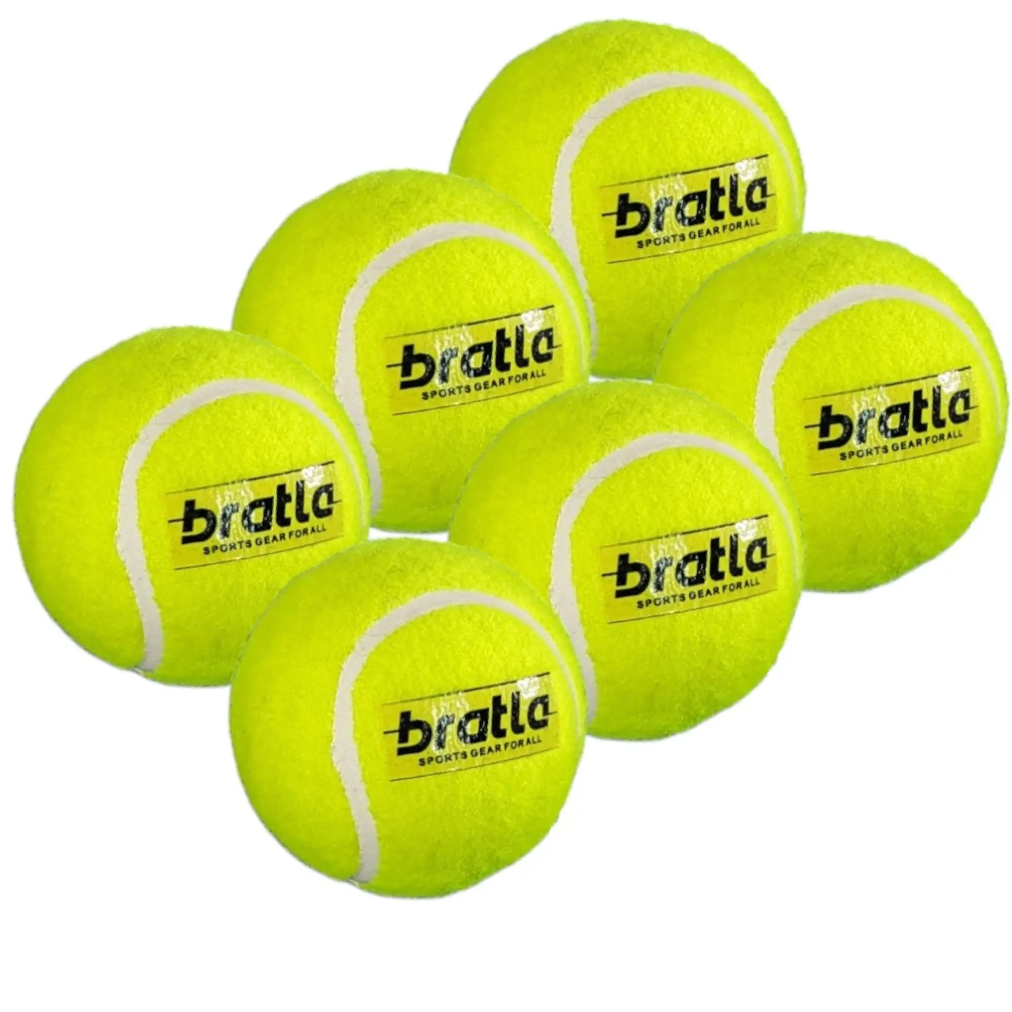 Bratla Heavy Tennis Cricket Ball 125g - Pack of 6 | Hard Tennis Balls for Softball Cricket Games - BALL - SOFTBALL