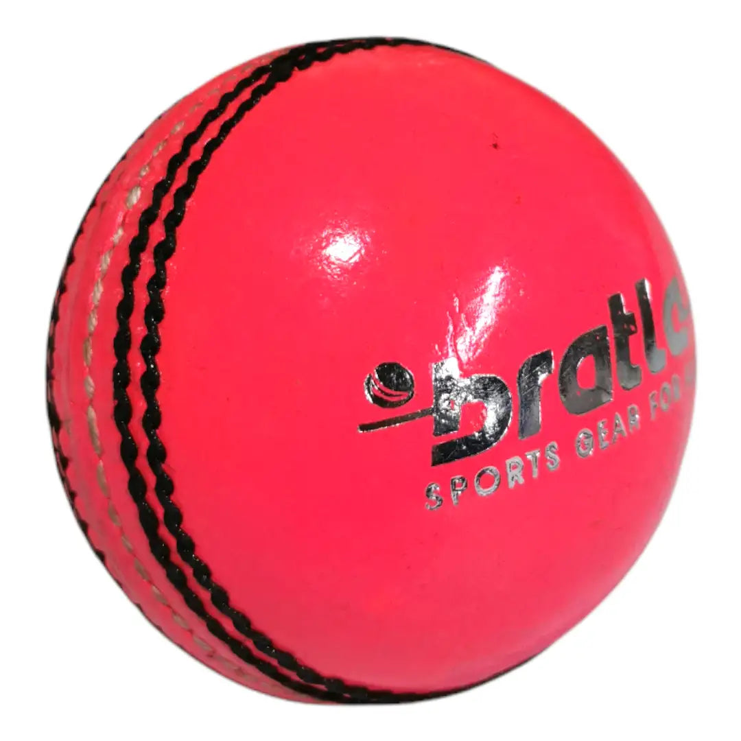 Bratla League Cricket Ball Pink Leather Hard Ball Hand Stitched Pack of 6 Senior - Pink / Senior - BALL - 4 PCS LEATHER