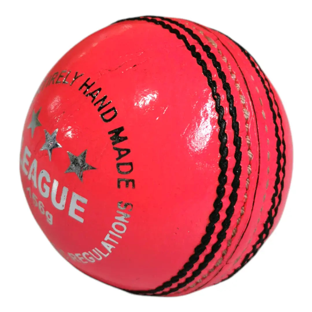 Bratla League Cricket Ball Pink Leather Hard Ball Hand Stitched Pack of 6 Senior - Pink / Senior - BALL - 4 PCS LEATHER
