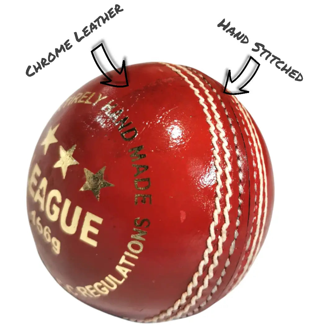 Bratla League Cricket Ball Red Leather Hard Ball Hand Stitched Pack of 6 Senior - Red / Senior - BALL - 4 PCS LEATHER