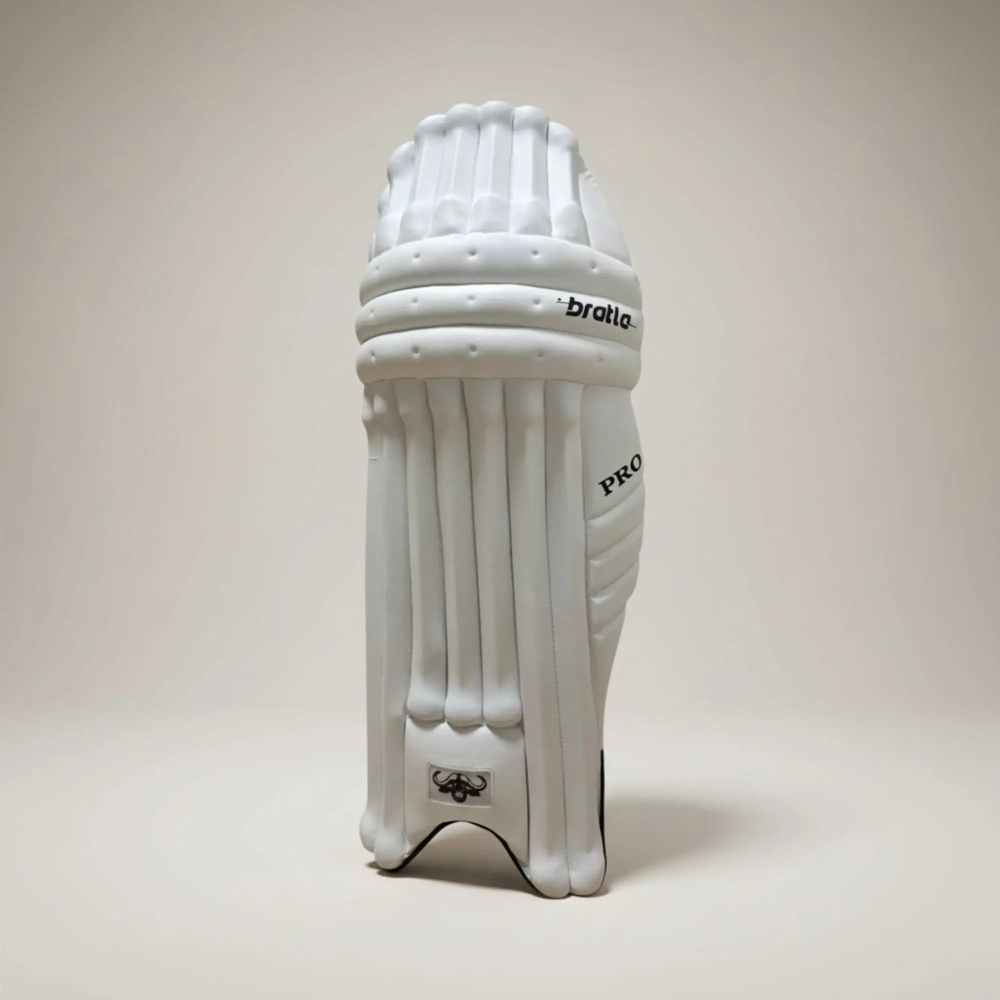 Bratla Pro Cricket Batting Pad PU White Adult - Adult RH - PADS - BATTING
