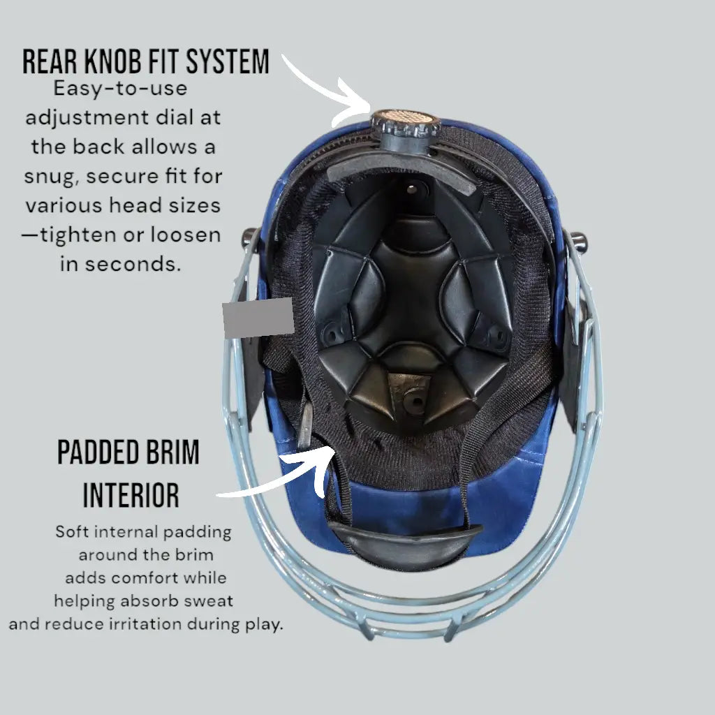 Bratla Vision 300 Cricket Helmet for Adults – Adjustable Grill Rear Knob Fit System Ventilated Design with Padded Inner Brim – Lightweight