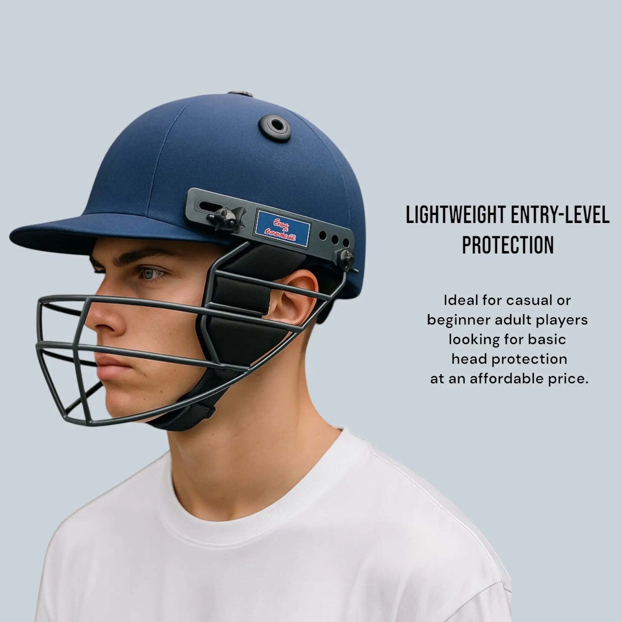 Bratla Vision 400 Cricket Helmet for Adults – Adjustable Fit with Customizable Grill Opening Padded Brim & Ventilation Holes - HELMETS &