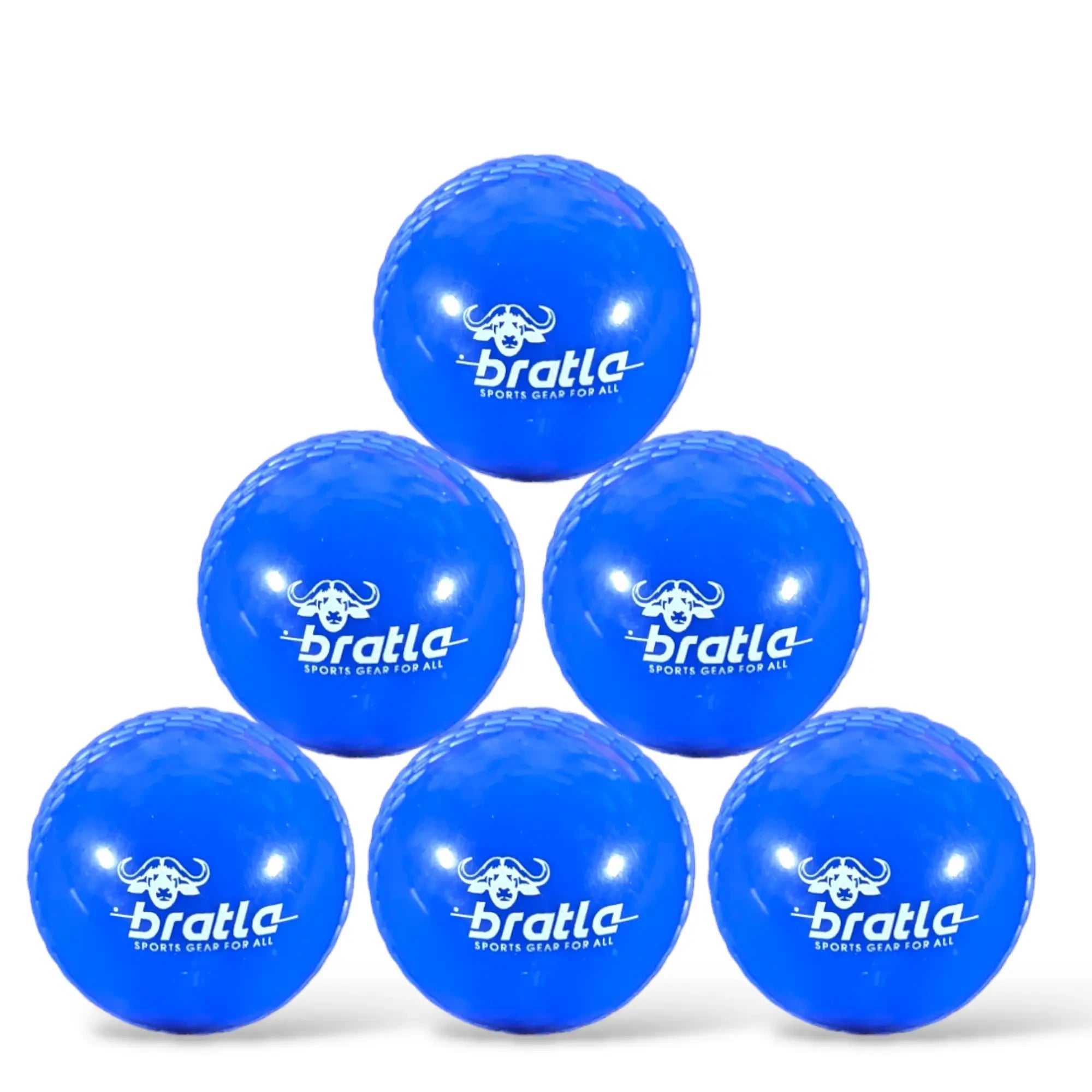 Bratla Wind Cricket Balls - Soft Training Practice Cricket Air Balls for Coaching Indoor & Outdoor - Pack of 6 - Blue - BALL - TRAINING