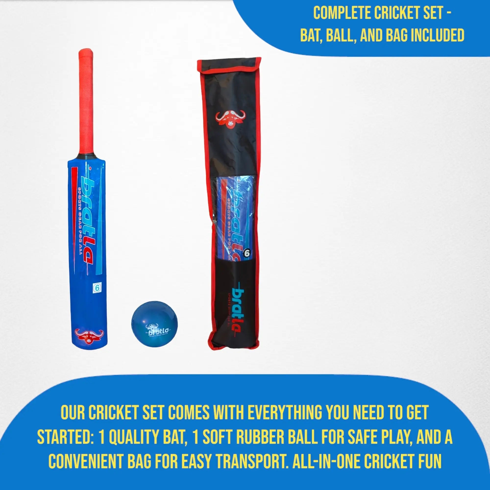 CBB Cricket Bat & Ball Set Blaster Perfect Plastic Starter Set Blue - BATS - CRICKET SETS