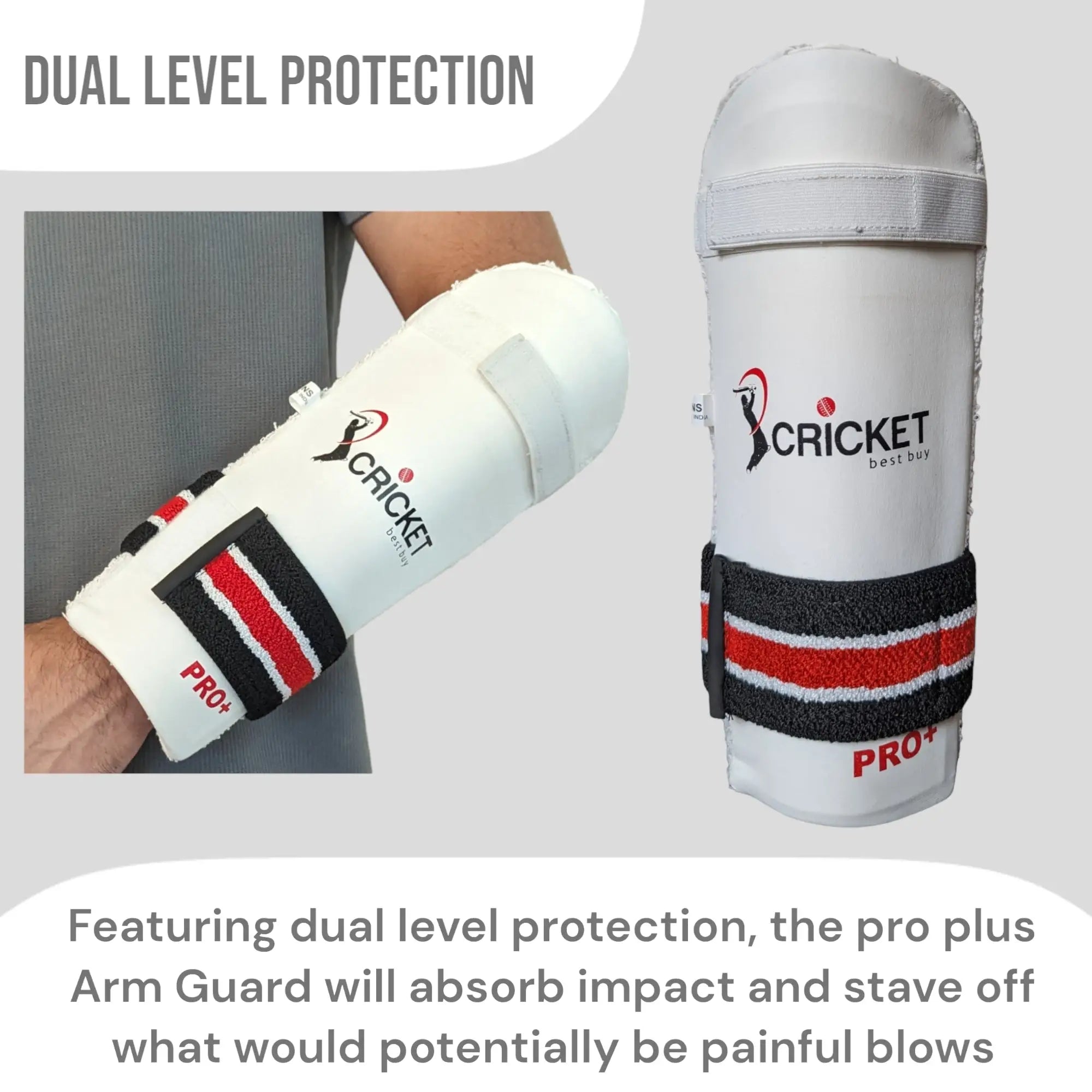 Cricket Arm Protector Guard Pro Plus Toweled Back Padded - BODY PROTECTORS - ARM GUARDS