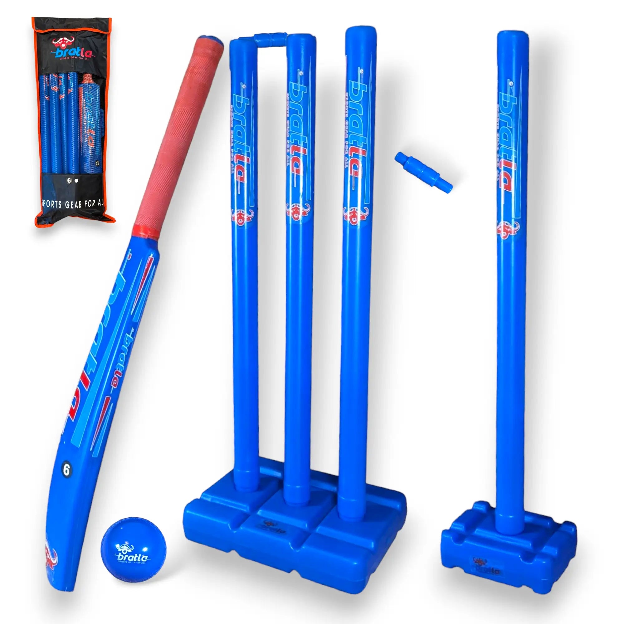 Cricket Plastic Set Blaster Beach Set Bat Balls Stumps and Bag Blue - Size 6 (11-13 Years Old) / Blue - BATS - CRICKET SETS