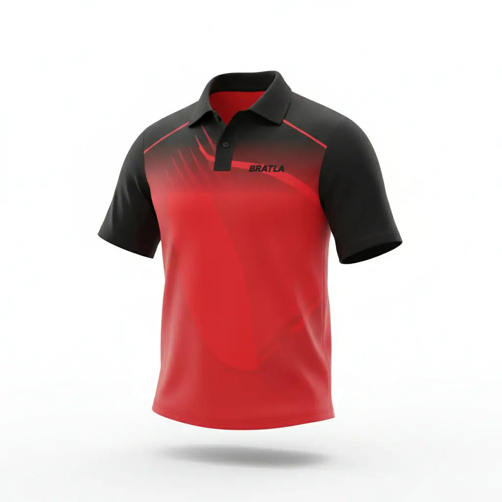 Cricket Shirt Trouser And Cap Customizable With Name And Number -Black And Red 3 Piece Set - TeamWear