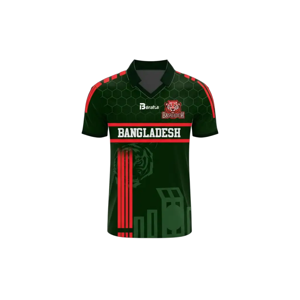 Cricket Shirt Trouser And Cap Fully Customizable With Name And Number - Red & Green 3 Piece Set - TeamWear