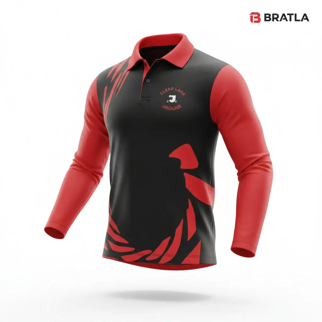 Cricket Uniform Fully Customizable With Player & Team Name Number - Red And Black 3 Piece Set - TeamWear