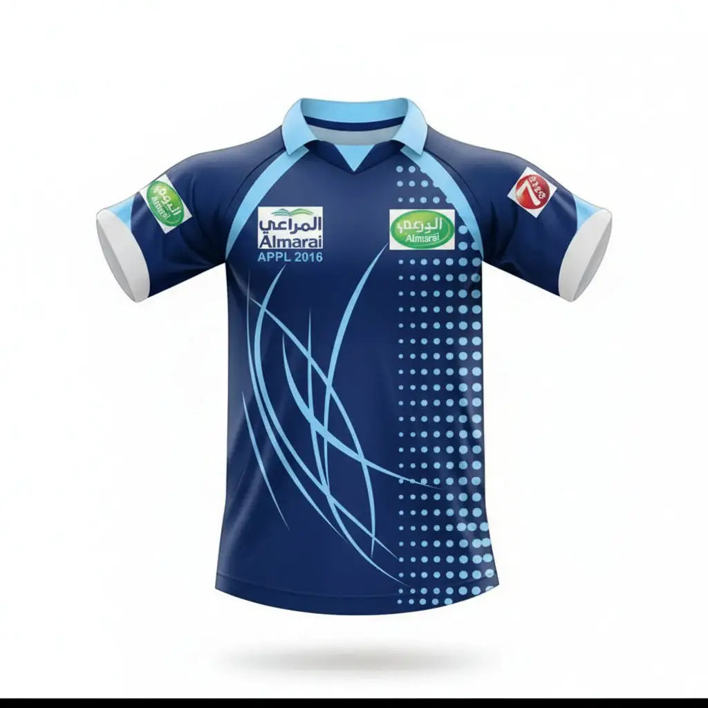 Customizable Cricket Uniform With Name Number & Logo - Light and Dark Blue 3 Piece Set - TeamWear