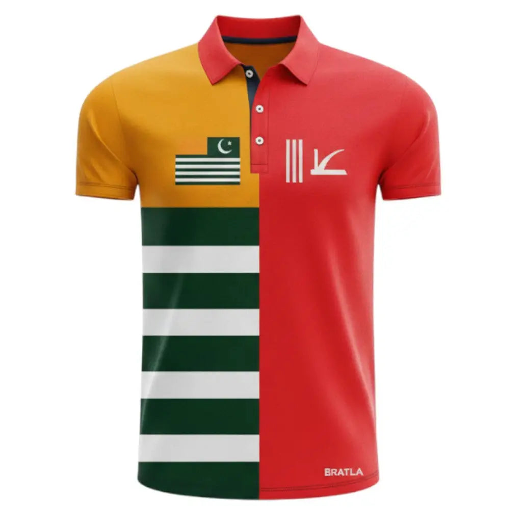 Customized Cricket Uniform - Yellow Orange And Green 2 Piece Set - TeamWear