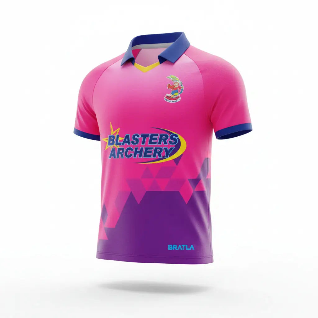 Customized Pink & Blue Cricket Uniform - Shirt Trouser & Cap 3 Piece Set - TeamWear