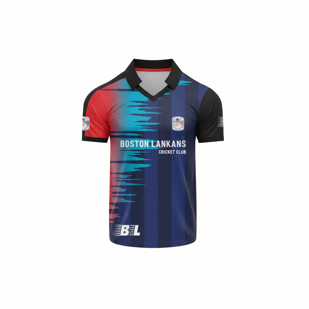 Cricket Sports Jersey Trouser Kit Black Blue Red 2 Piece Set