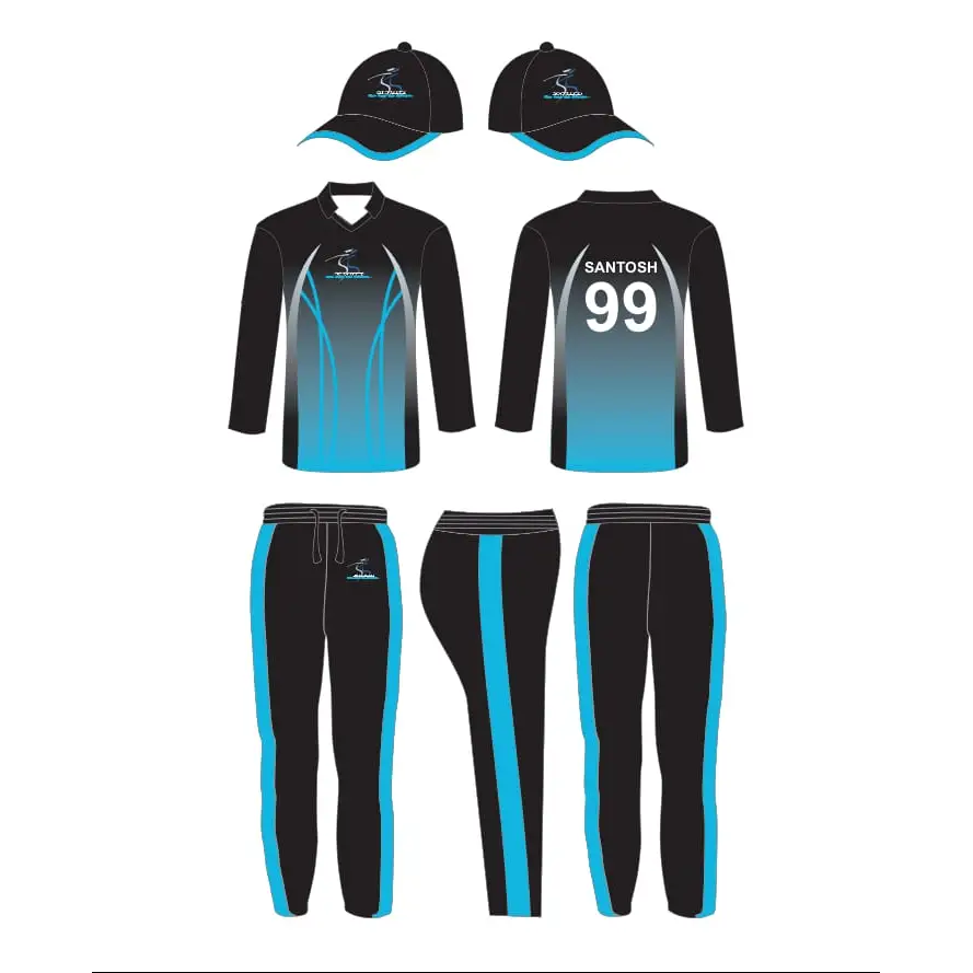 Blue and online black cricket jersey