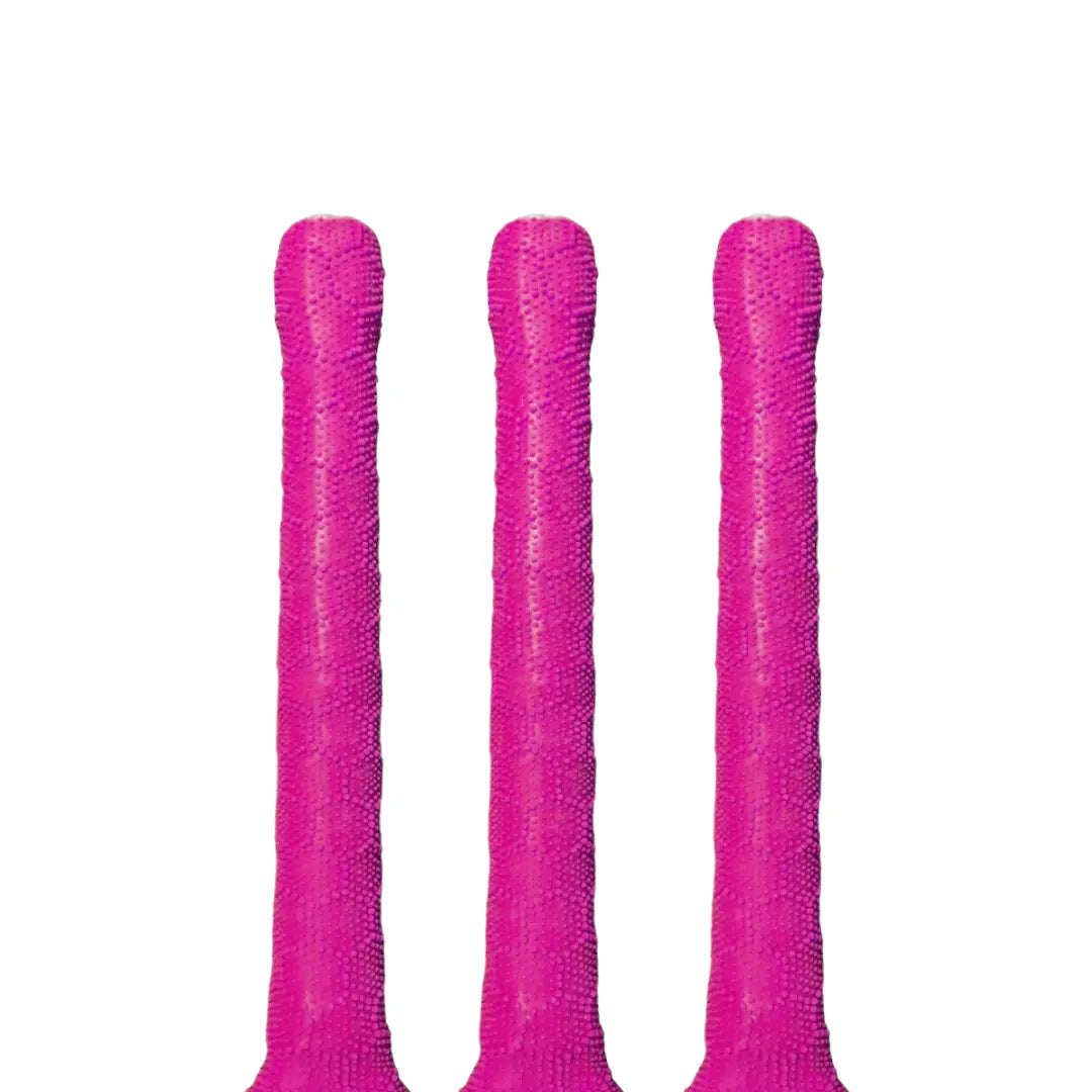 Bratla Hex Cricket Bat Rubber Grip Pack of 3 - Pink - Cricket Bat Grip