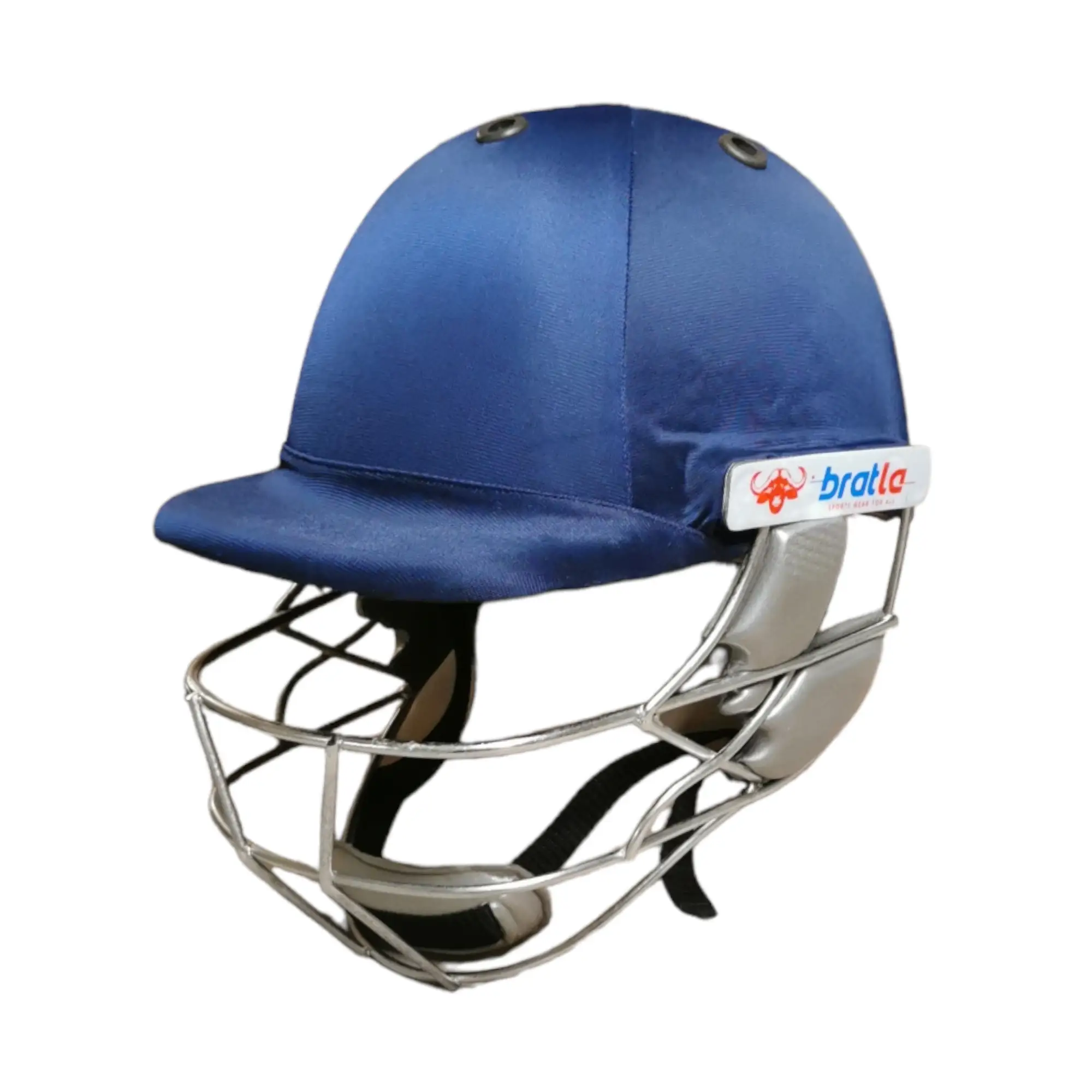 Bratla Cricket Helmet Navy With Extra Padding Neck guard Fixed Grille - HELMETS & HEADGEAR
