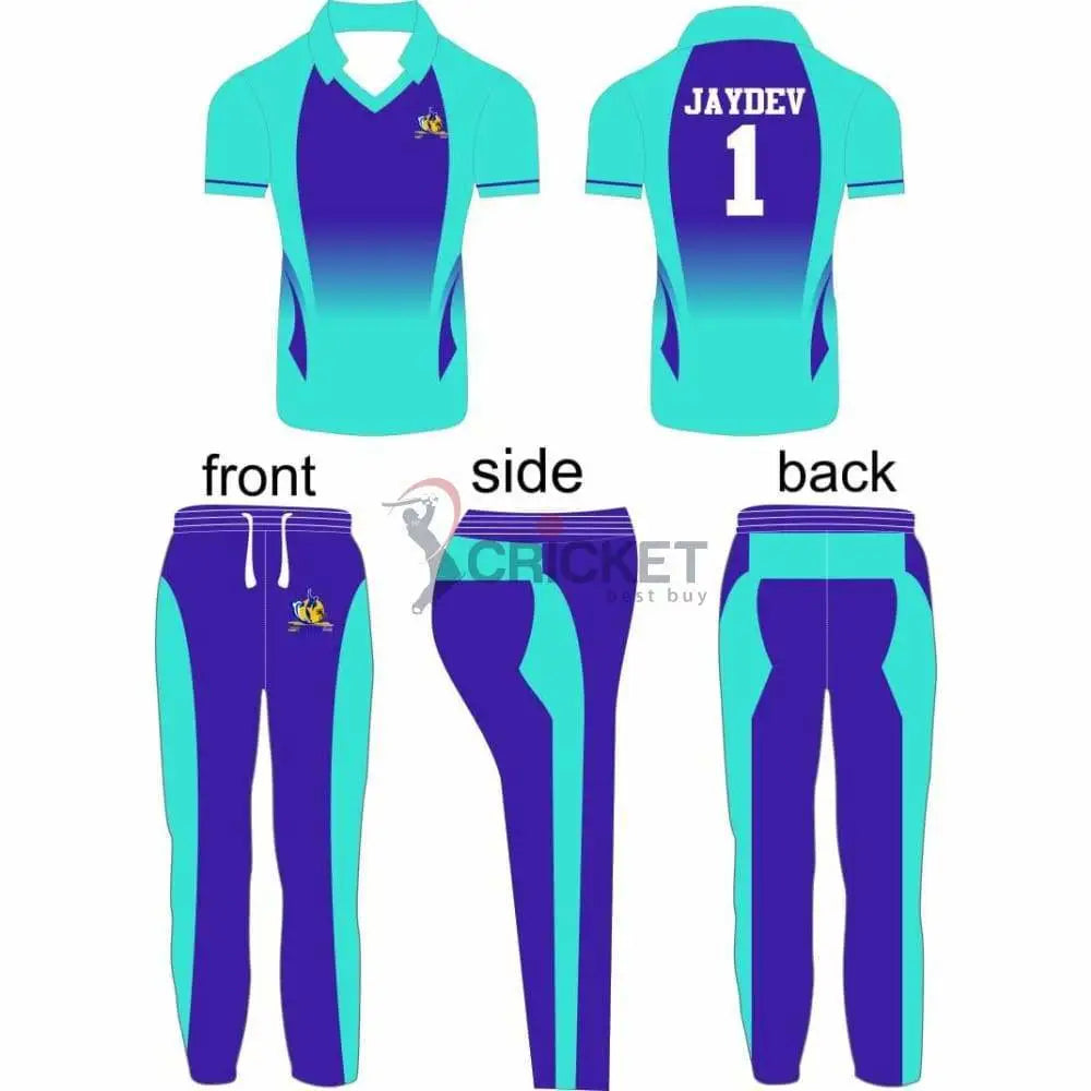 Cricket Jersey Kit Uniform Fully Customized Color Clothing Purple & Sky  Blue 2 Piece Set - Cricket