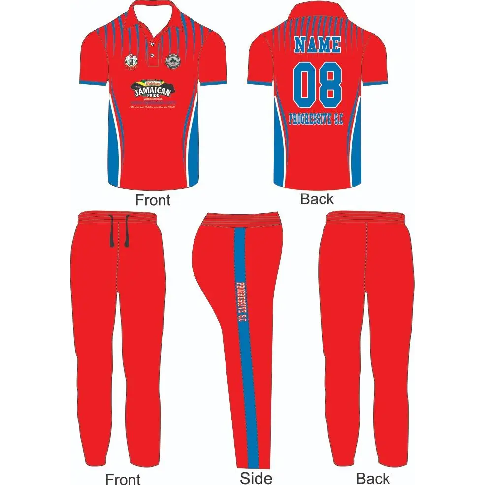 Cricket Jerseys Uniform Kit Customized Red Blue With Buttons 2 Piece Set -  Cricket Best Buy
