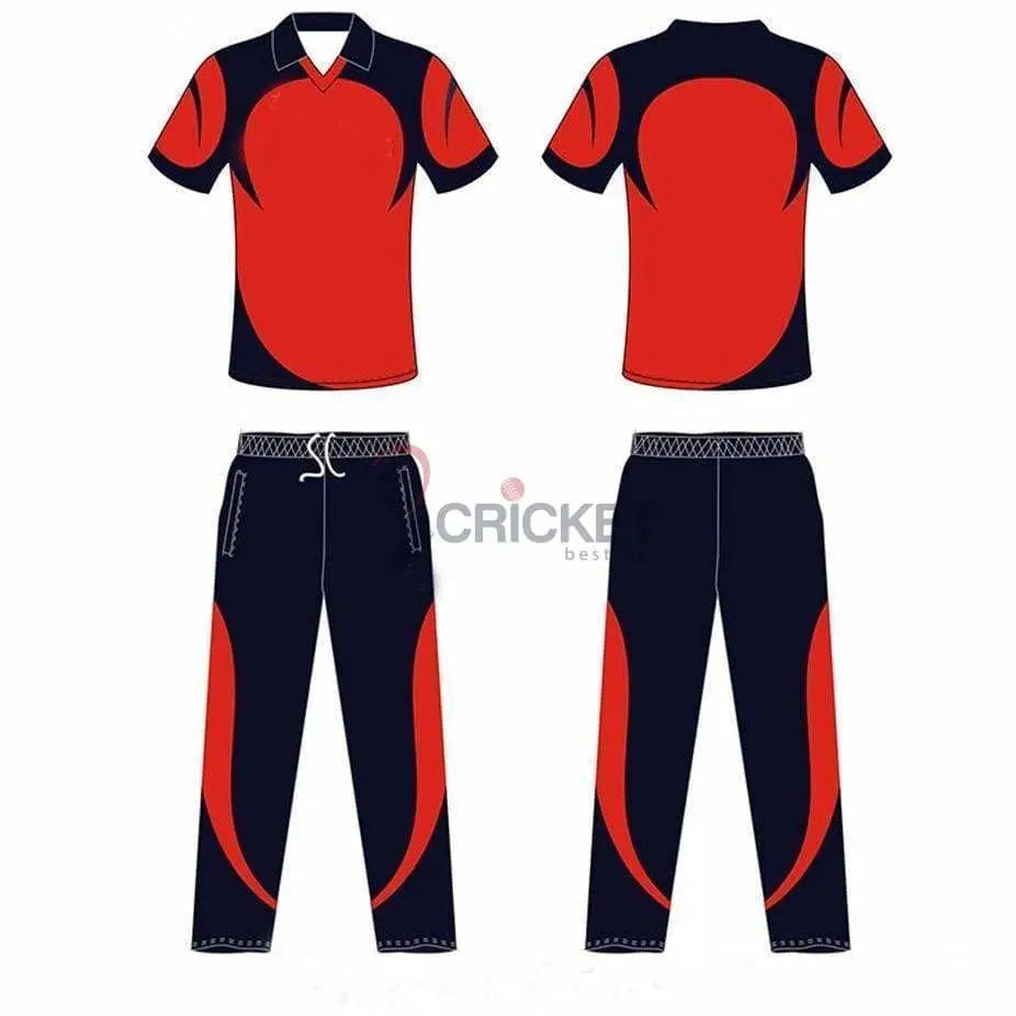 Cricket Kits Custom Made Color Uniform Jerseys Red Navy 2 Piece