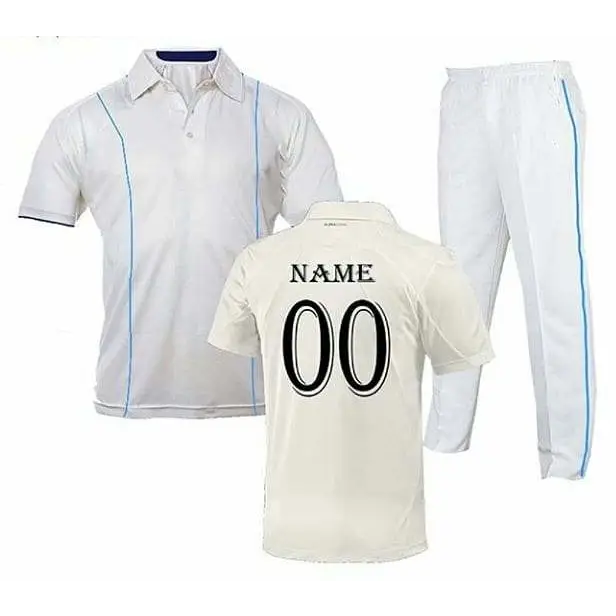 Unisex Half sleeves Cricket Jersey for Men - White Blue Star Pattern