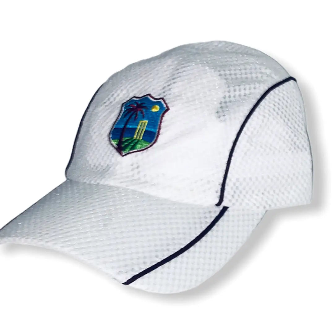 West Indies Test White Cricket Cap One Size Fits All Maroon Trim - White - CLOTHING - HEADWEAR