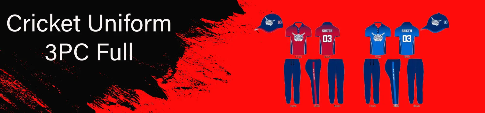 CLOTHING - CUSTOMIZED CRICKET UNIFORM 3PC FULL