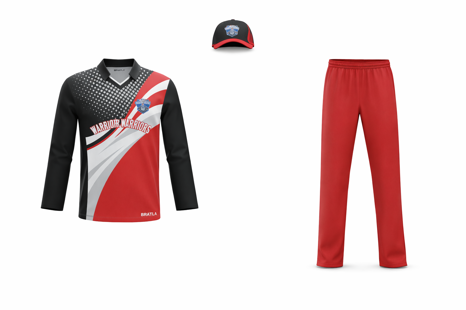 Cricket Sports Jersey Trouser Customized Black Red White