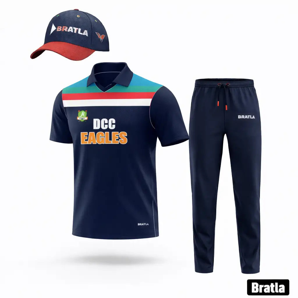 Customized Blue Cricket Shirt With Name And Number Shirt Only - TeamWear-Cricket