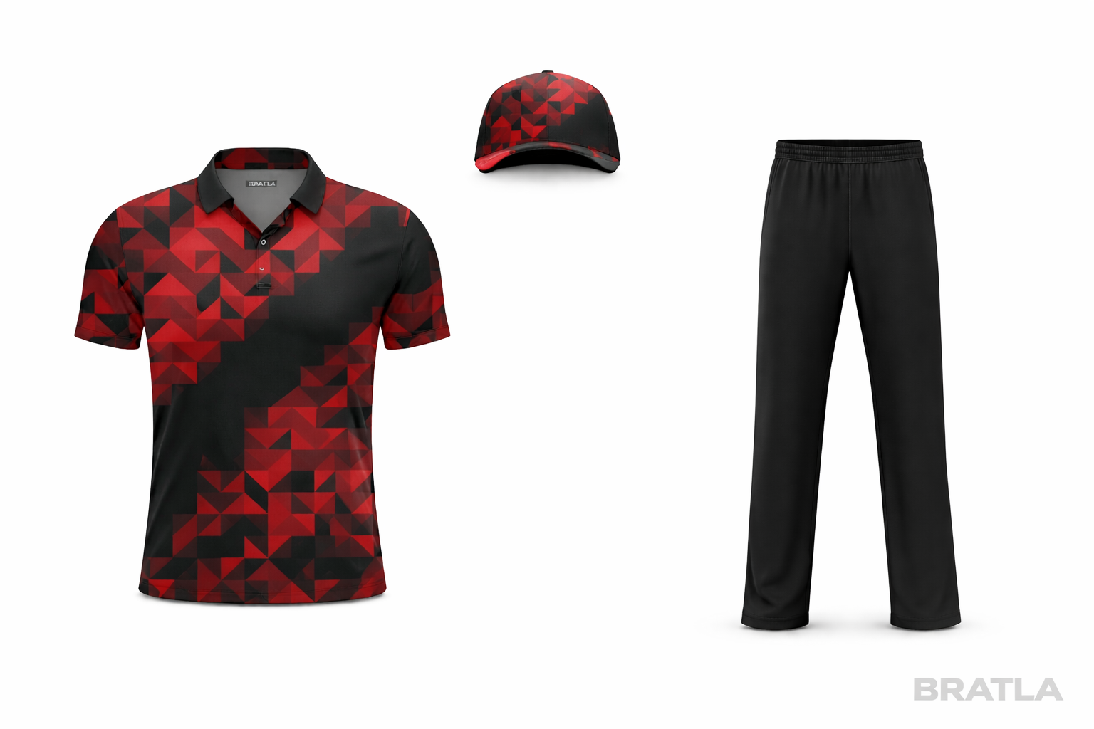 Cricket Jersey Red Black Customized Sublimation Shirt Shirt Only
