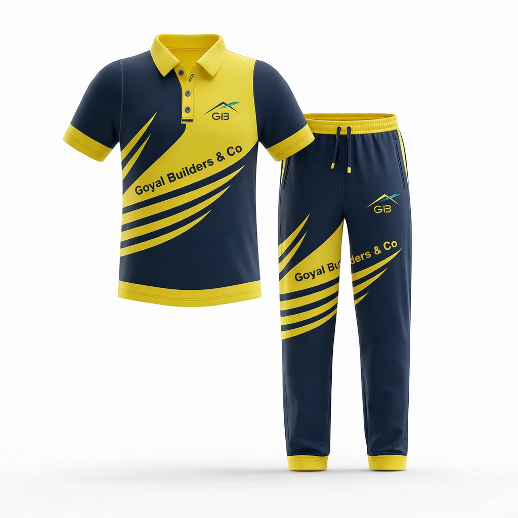 Cricket Uniform Kit Custom Made Full Sublimation Color Clothing Yellow Navy 3 Piece Set