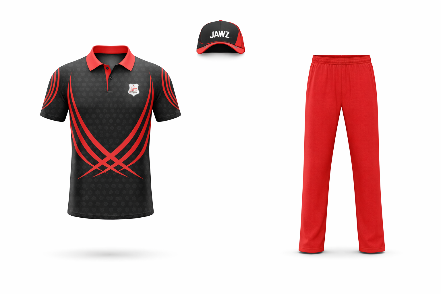 Cricket Jersey Black Red Kit With Name Number Logo Shirt Only
