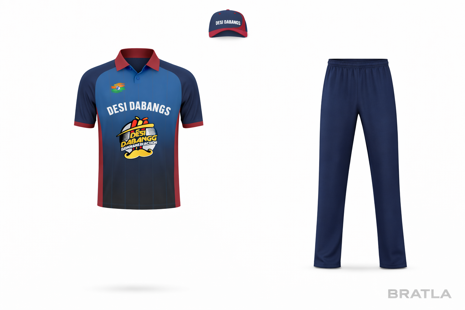 Cricket Shirt Jersey With Name Number Logo Desi Dabangs Shirt Only