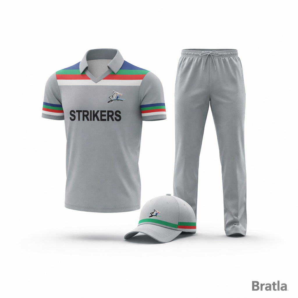 Custom Made Cricket Kit Uniform Color Clothing Full Sublimation Gray 2 Piece Set