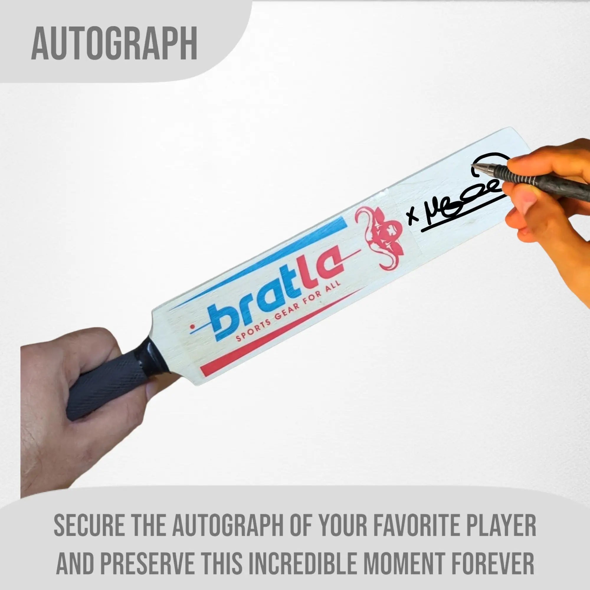 Bratla Autograph Signature Mini Cricket Bat (15 Inches) - Miniature Bat